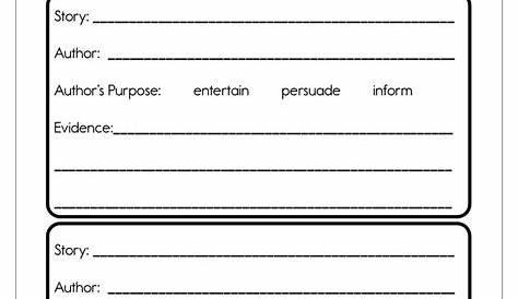 Author's Purpose Worksheet by Teach Simple