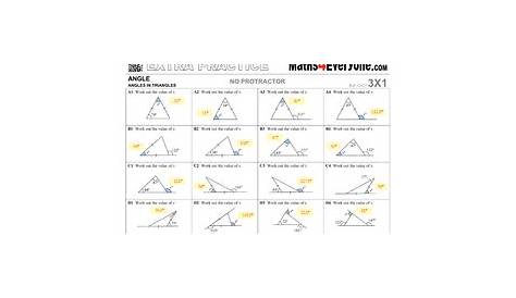 angles triangle worksheet grade 8