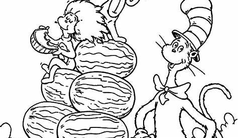 Free Printable Cat in the Hat Coloring Pages For Kids