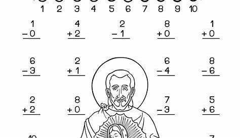 Mixed Math Practice Sheet - Juan Diego - TheCatholicKid.com