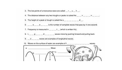 properties of waves worksheets answers
