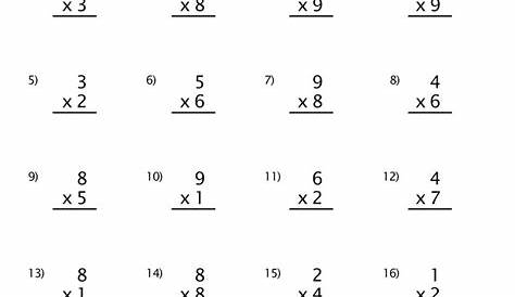 multiplication single digit worksheet