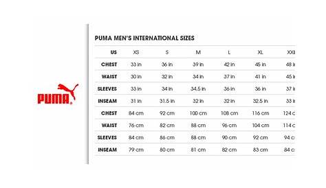 puma jersey size chart