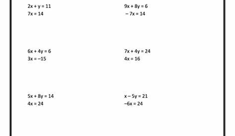 systems of equations worksheet with answers