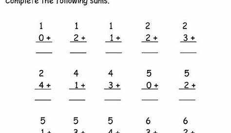addition sum of 10 worksheets