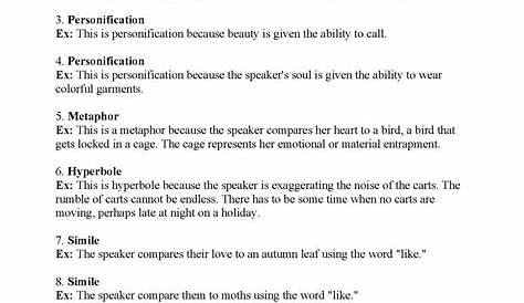 Figurative Language Worksheet 6 | Reading Activity