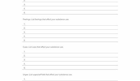 identify triggers worksheets