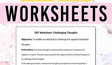 Cbt Self Esteem Worksheets
