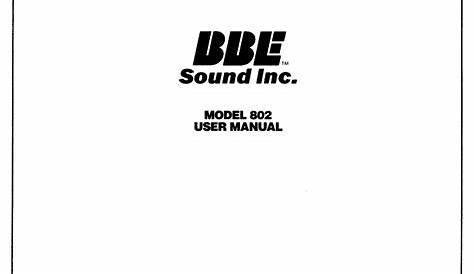 bbe sound bmax t user guide
