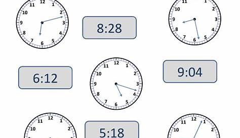 Clock Worksheets - to 1 minute