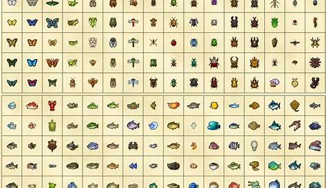 Merged Bug & Fish Critterpedia Image Checklist : AnimalCrossingNewHor