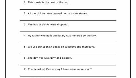 3rd Grade » 3rd Grade Sentence Correction Worksheets Printable
