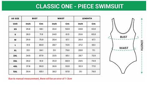 vs swim size chart
