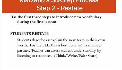 marzano 6 step vocabulary process
