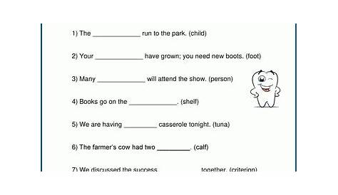 Writing irregular plural nouns worksheets | K5 Learning