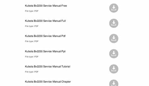 Kubota Bx2230 Manual Download - gcgood