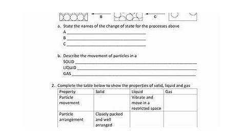 physical and chemical properties of matter worksheets