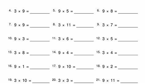 multiplication grade 3 worksheet