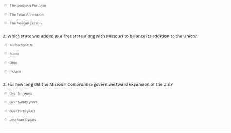 missouri compromise worksheet answers