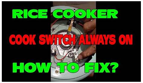 HOW TO FIX RICE COOKER SWITCH COOK ALWAYS ON - YouTube