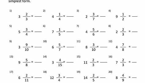 mixed number worksheet for kindergarten