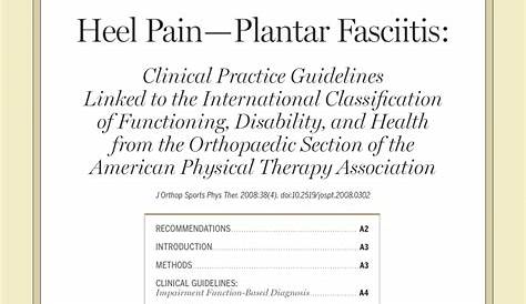 heel pain clinical practice guideline
