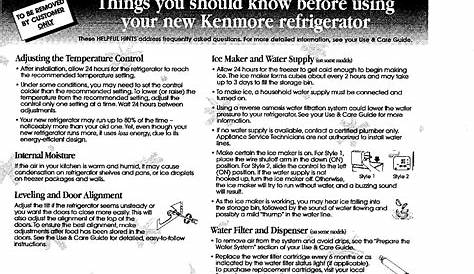 Kenmore Elite 10644023601 User Manual SIDE BY REFRIGERATOR Manuals And