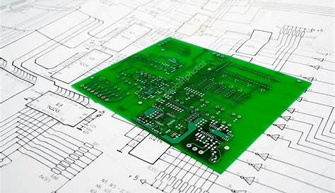 Printed circuit board and schematic — Stock Photo © peresanz #1807124
