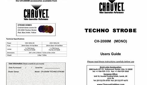 CHAUVET CH-2000M USER MANUAL Pdf Download | ManualsLib