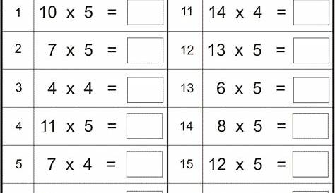 multiplication by 5 worksheets