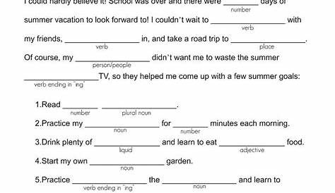 Free Printable Mad Libs For Middle School Students - Free Printable