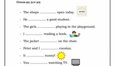 Verb to be worksheet for Grade 3