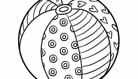 Beach ball coloring page stock illustration. Illustration of cute