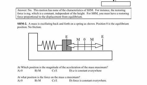 harmonic motion worksheet answers