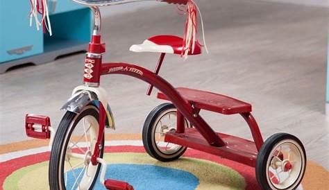 Classic Red Dual Deck Tricycle sturdy steel kids play outdoor ride boys
