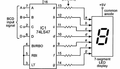 Bcd To 7 Segment Display Using Ic 7447 Circuit Diagram - Wiring Draw