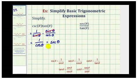 simplifying trigonometric expressions worksheets