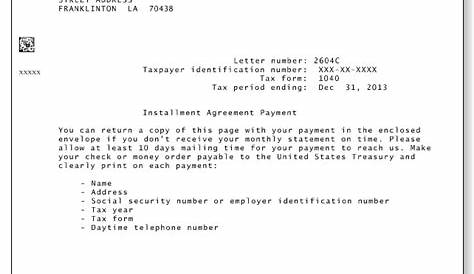 IRS Audit Letter 2604C – Sample 1