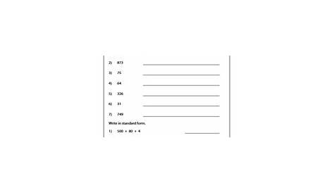 standard expanded and word form worksheets