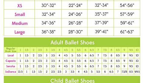 Size Charts – The Dance Store Philippines