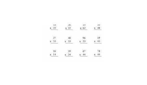 multiplication double digit worksheets