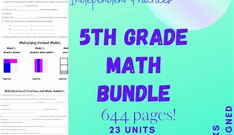 5th Grade Math Bundle! Fractions, Decimals, Order of Operations