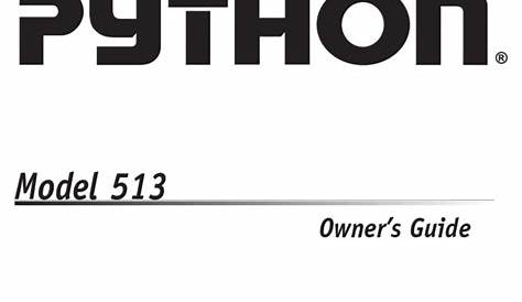 python 574 owner manual