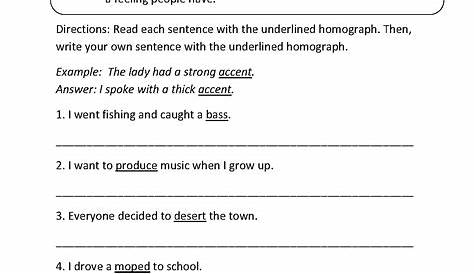homograph worksheet 1st grade