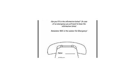 911 Is For Emergency! Worksheet for 1st - 2nd Grade | Lesson Planet