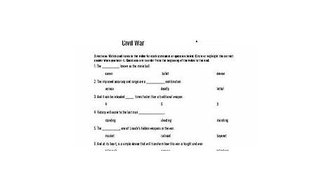 America Story Of Us Civil War Worksheet - Ivuyteq