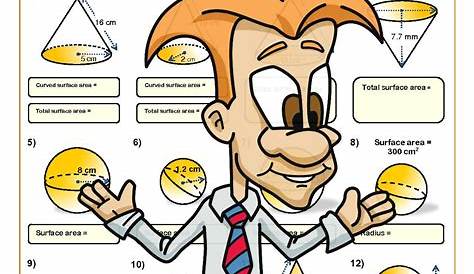 surface area cone worksheet answer key