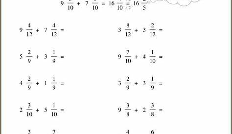 Adding Mixed Numbers With Unlike Denominators Worksheet With Answers