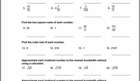 rational and irrational numbers worksheets with answer key