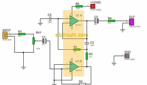Simple 12V Low Pass Filter NE5532 - Electronic Circuit